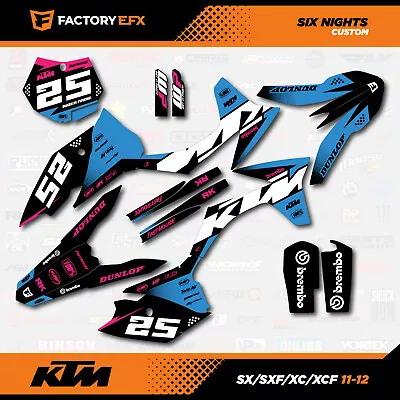 Blue & Pink Racing Graphics Kit Fits KTM 11-12 SX SXF XC XCF 125 250 450 6N • $93.74