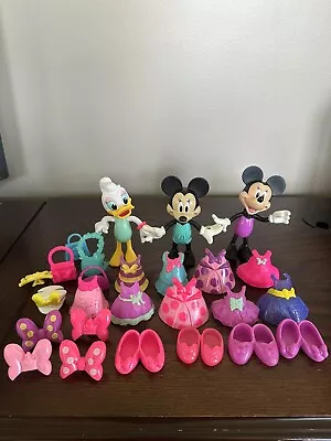 Disney Minnie Mouse Daisy Snap N’ Style Bow-Tique Dress Up Dolls Lot - 26 Mattel • $9.99