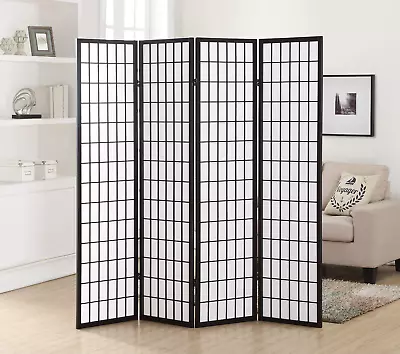 4 Panel Black Oriental Shoji Screen / Room Divider • $79.99