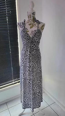 Women's Maxi Dress Size 12 Leopard Animal Print Stretch • $9