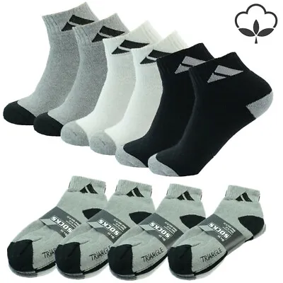 Adi 3 6 9 12 Pairs Ankle/Quarter Crew Men Socks Cotton Low Cut Size 9-11 10-13 • $5.99