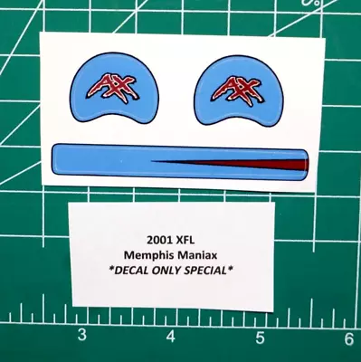 2001 XFL Memphis Maniax Diecut DECAL SHEET ONLY Football Gumball Helmets Maniacs • $2