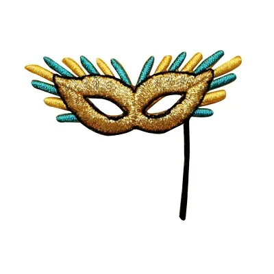 $5.99 • Buy ID 0116 Mardi Gras Mask Patch Masquerade Party Embroidered Iron On Applique