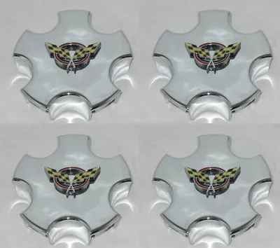 $199.99 • Buy (4) Chrome 3d Logo Flags 2000-2004 Corvette Z06 C5 Rim Wheel Chrome Center Caps