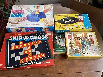 Lot Of 4 Vintage Board Games Hands Down Skip-a-cross Body English Yahtzee • $24.99