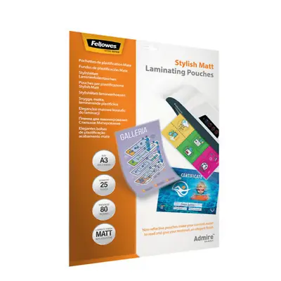 Fellowes Admire A3 Laminating Pouches Matte (PACK OF 25) 5602201 *FREE DEL* • £19.99