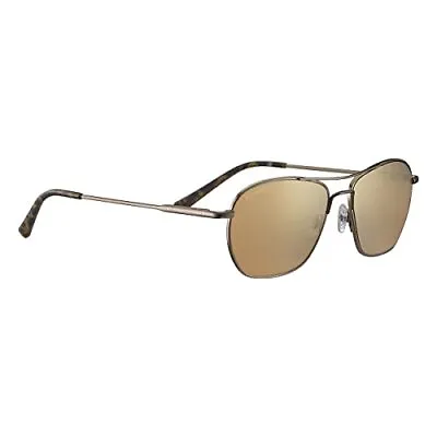 Serengeti LUNGER Polarized Rectangular Sunglasses Brushed Bronze Large • $114