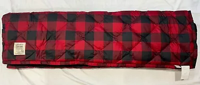 Eddie Bauer Goose Down Throw Camping Blanket Red & Black Buffalo Check Plaid • $69.99