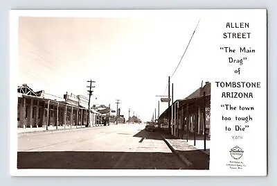 Postcard RPPC Arizona Tombstone AZ Allen Street Mitchells Beer 1940s Unposted • $12
