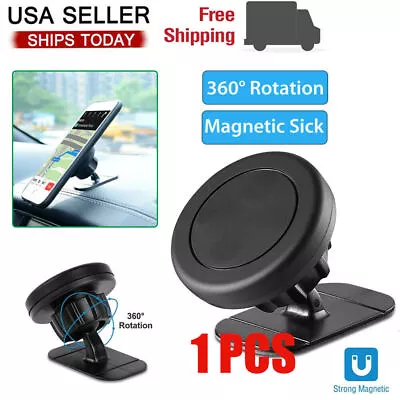 360° Universal Magnetic Car Mount Cell Phone Holder Stand Dashboard For IPhone • $5.59