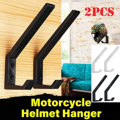 2pcs Motorcycle Helmet Holder Hook Jacket Bag Display Rack Wall Mount Hanger • $5.89