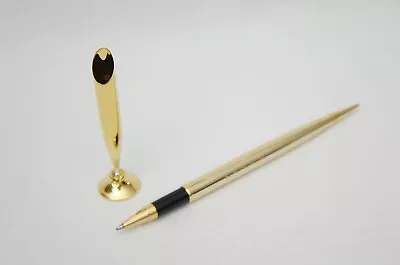 Gold Metal Ballpoint Pen W/ 0.37' Gold Funnel High Quality For Pen Stand • $19.99