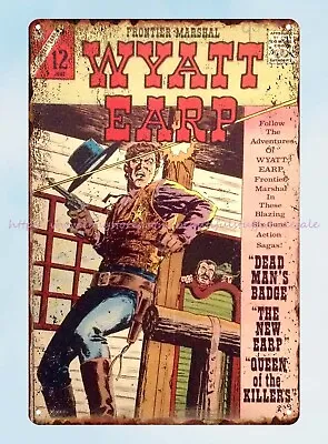 Wyatt Earp Frontier Marshal 1967 Tin Sign Discount Wall Art Plaque • $15.90