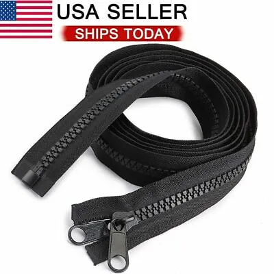 100-400cm Heavy Duty Separating Double Pull Metal Slider Marine Grade Zipper NEW • $7.90