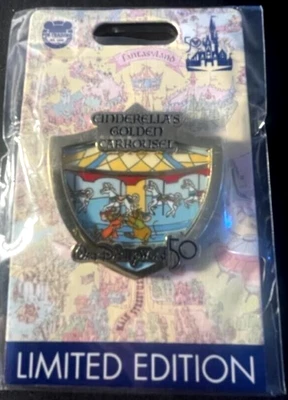 $39.99 • Buy Walt Disney World 50th Anniversary Cinderella's Golden Carrousel Crest Pin LE