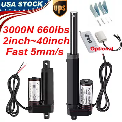 Electric Linear Actuator Motor 12V 3000N 660lbs 2 ~ 40  Heavy Duty Waterproof • $57.99