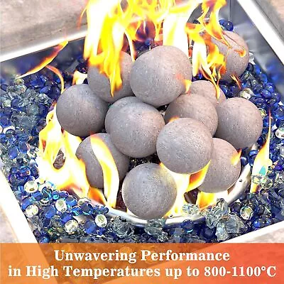 Gray Round Ceramic Fire Balls For Fire Pits Fire Bowls Or Landscape Home Decor • $57.08