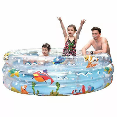 Inflatable Paddling Swimming Pool For Kids Family's Outdoor Party Fun 150 X 53cm • £14.99