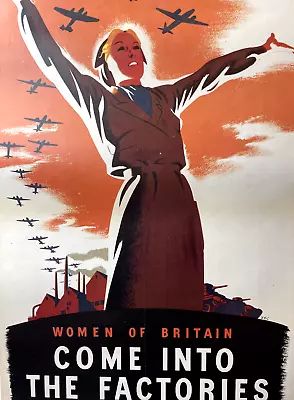 Reissue British War Time Propaganda Poster - The Telegraph - Women Workers • £20