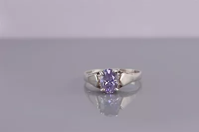 Sterling Silver Oval Tanzanite Tapered Winged Band Ring 925 Sz: 5 • $17.50