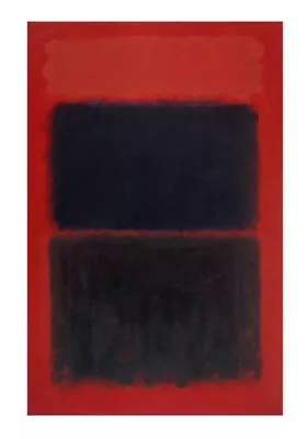 55” MARK ROTHKO Light Red Over Black Hand Printed Screen Print • $750