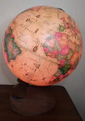 Vintage 1980 Readers Digest World Antique Spot Globe 12  Light Up • $45