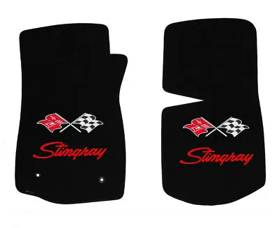 NEW! FLOOR MATS 1969-1982 C3 Corvette Embroidered Flag Stingray Double Logo Red • $160.99