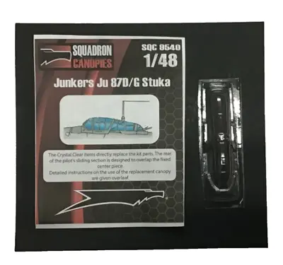 Squadron Crystal Clear Canopy 1:48 Junkers Ju 87 D/G Stuka Monogram #9540 • $9