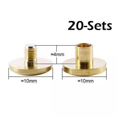 20x Arc Belt Screw Leather Craft Chicago Nail Brass Solid Rivet Stud Head 4-10mm • $11.98