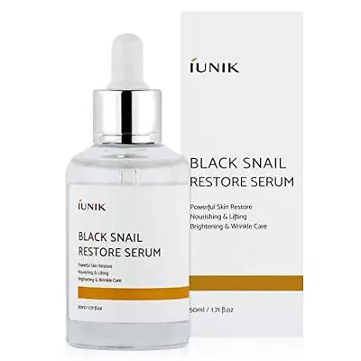 Iunik Black Snail Restore Serum Repair Ampoule 1.71 Fl Oz - 70% Black Snail Mu • $84.69