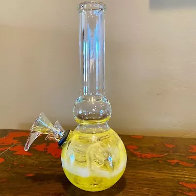 Glass Water Pipe - Yellow - 8  Tall X 1  Diameter • $23.95