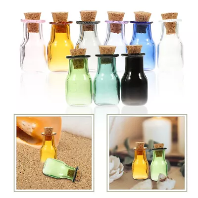  9 Pcs Sample Seal Bottles Small Glass With Cork Mini Sealed • £8.37