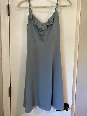 Patagonia Dress Kamala Light Blue Sundress W/ Spaghetti Straps Ruffles Size M • $23.99