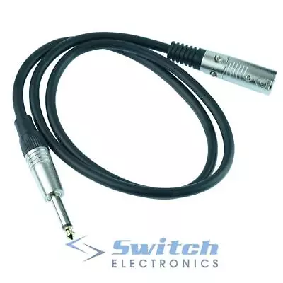 6.35mm 1/4  Mono Jack Plug To XLR Male Plug Audio Lead Cable 1m 3m 5m • £3.99