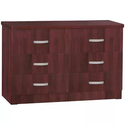 Better Home Products Megan Wooden 6 Drawer Double Dresser In Mahogany • $186.69