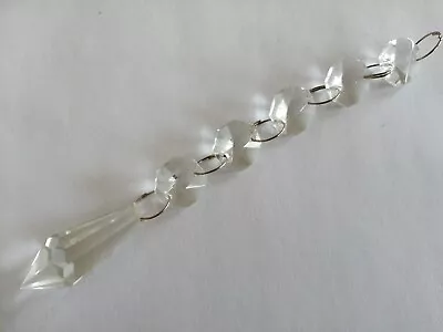5 +1 Icicle Chandelier Crystals Glass Lamp Prisms Parts Drops Pendants Spares • £3.99