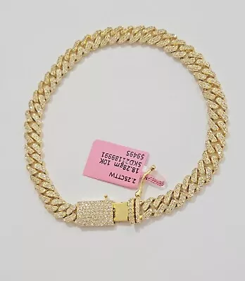 Real Diamonds Bracelet Cuban Link 10kt Yellow Gold Solid 7.5 Inch Men Women • $3119.71