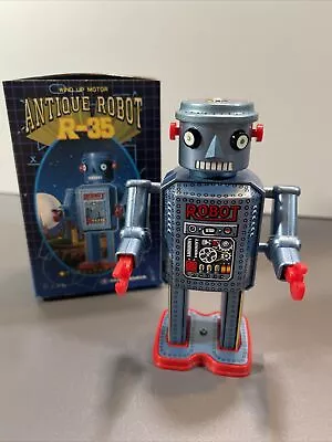 1997 Japan Masudaya- Wind Up Motor Antique Robot R-35 -w/ Box 4.75” US Seller • $25