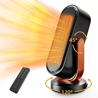 Ueuttiy Space Heater Portable Electric Heater With Remote ECO Mode 8h Timer • £19.99