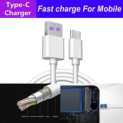£1.66 • Buy 5A Fast Charging Charger DATA Cable Type C USB Mobile Phone Super Charge 1M