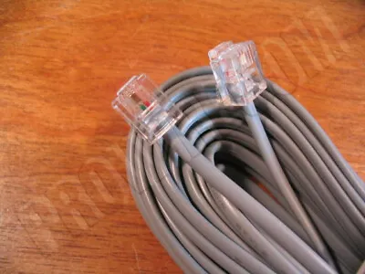 12 Ft DSL Modem Fax Cord RJ11 6P2C 2-conductor Cable Line 2-pin Phone Gray • $8.99