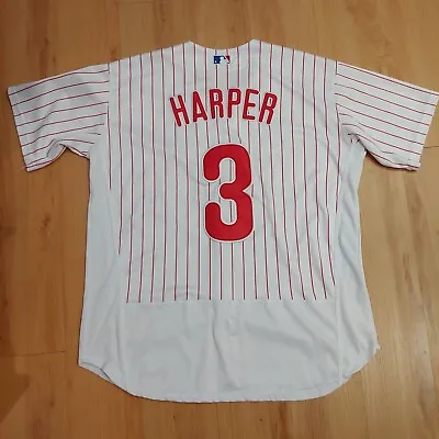 BRYCE HARPER Philadelphia PHILLIES Baseball MAJESTIC Cool Base Size 40 Jersey  • $45