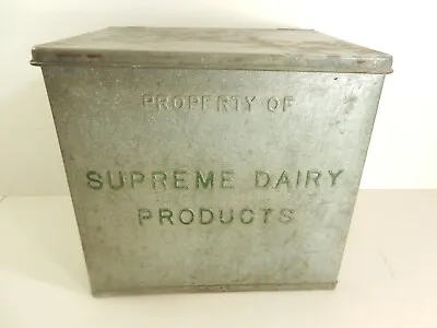 Vintage Supreme Dairy Galvanized Metal Porch Box Cooler • $44