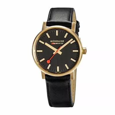 Mondaine MSE.40122.LB Official Railways Evo2 Gold Large 40mm Quartz Wrist Watch • $310.25