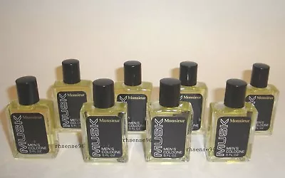 Monsieur Musk Men Cologne Splash Lot 8 Bottles .5 Oz Each Travel Size Vintage Ub • $27.99