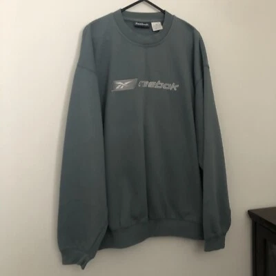 £40 • Buy Vintage Mens Reebok Original Sage Green Sweater Sweatshirt Size M Jersey