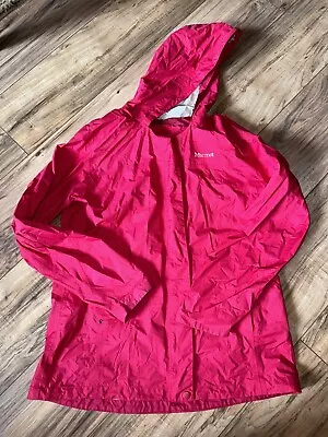 Marmot PreCip NanoPro Hot Pink Rain Jacket Wind Breaker Womens L Coat • $24.95