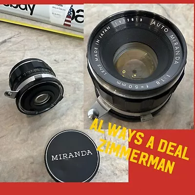 Miranda Auto 50mm F=50mm 1:1.8 Camera Lens Miranda Bayonet Mount Lens 1972813 • $49.99