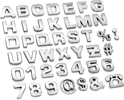 43Pcs Car Emblem Letters Sticker DIY 3D Chrome Number Symbol Badge Decal • $16.95