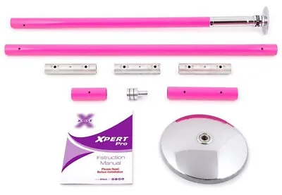 $439.99 • Buy XPole X-PERT Pro 45mm PX Spinning Static Dance Exercise X Pole Set Silicone Pink